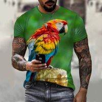 Summer Animals 3D Graphic Printed T-shirt Casual Round Neck Fashion Short-Sleeved Streetwear Men T-shirt