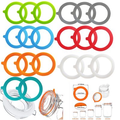 【CW】 5PCS Silicone Gasket Airtight Rubber Rings Leak-Proof Canning for Glass Clip Top Jars Storage Containers