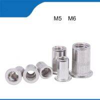 Free Shipping M5 M6 10PCS 304 High QualityStainless Steel Rivet Nuts Flat Head Nuts Rivet Insert Nutsert Cap Rivet Nut