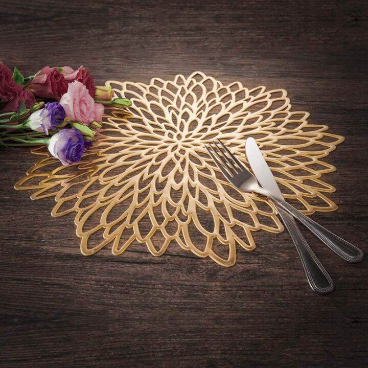 golden-round-placemat-round-pvc-cutout-place-mat-christmas-wedding-banquet-restaurant-hotel-15-5-inch-16-sets