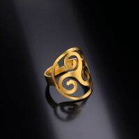 【CW】 LIKGREAT Adjustable Rings Triskele Triskelion Amulet Irish Jewelry