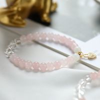 [COD] Qiaoen white crystal powder bracelet female natural moonstone diy beaded wholesale