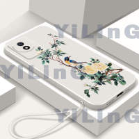 สำหรับ Vivo Y02 = Y02T Vivo เคสโทรศัพท์การออกแบบดอกไม้และนกฝาครอบ TPU นิ่มลายการ์ตูน