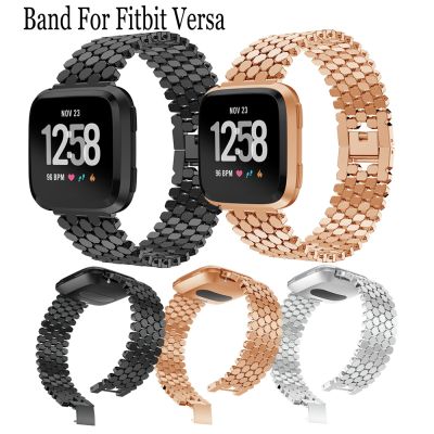 （A creative）สายนาฬิกาโลหะสายนาฬิกาแบบปลดเร็วสำหรับ Fitbit Versa Smart Watch สายรัดข้อมือสแตนเลสเปลี่ยนสายสำหรับ Fitbit Versa 2