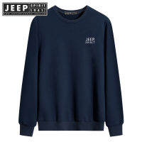 ♦☽ JEEP SPIRIT 1941 ESTD American Men S Round Neck เสื้อกันหนาวแขนยาว Bottoming เสื้อของแท้ Pullover หลวมอเมริกันผ้าฝ้ายเสื้อยืดผู้ชาย