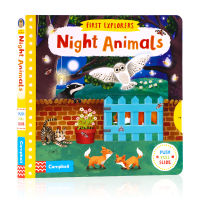 Little Explorer series mechanism operation book nocturnal animals first explorers night animals English original picture book childrens popular science enlightenment pull sliding mechanism operation cardboard book parent-child toy book