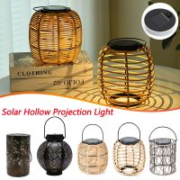 Solar Garden Lawn Light Outdoor Rattan Garden Pendant Projection Lamp Waterproof Lighting Ornaments Home Decor for Courtyard