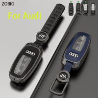 ZOBIG ปกสำหรับ Audi ที่ห้อยกุญแจ A3 A4 B9 A6 A7 A8 D5 Q7 Q8 2021 Q8อีทรอนเคสป้องกันกุญแจหนังโลหะพร้อมพวงกุญแจ