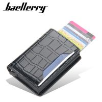 2021 Rfid Men Card Wallets Crocodile Pattern Small Card Wallets Card Holder Mini Wallet Qaulity Small Male Purses Card Holders