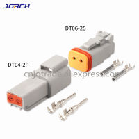 【☸】 pjo638 DT06-2S ไฟฟ้า/DT04-2P 2P 8P มอเตอร์ DT 12P หมุดกันน้ำ1ชุด22-16AWG พร้อมขั้วต่อ3P 6P 4P สำหรับเชื่อมต่อรถยนต์