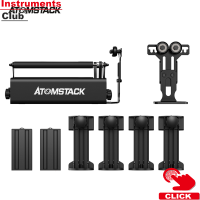 Instruments ATOMSTACK R3 PRO Roller สำหรับวัตถุที่ไม่สม่ำเสมอทรงกระบอกที่มี360 ° หมุนแกะสลักแกน8มุมปรับสนับสนุนกรอบแกะสลักเส้นผ่าศูนย์กลางขนาดเล็กเป็น4มิลลิเมตรเข้ากันได้กับ95% ของ La-Ser เครื่องแกะสลัก