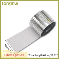 Fanghui สติ๊กเกอร์กระเบื้องโมเสคกระจก4X100ซม. แบบ DIY สติกเกอร์ติดผนังอะคริลิกทรงสี่เหลี่ยมขนาดเล็กแบบมีกาวในตัวการตกแต่งบ้านงานฝีมือปาร์ตี้