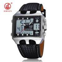 OHSEN Fashion Outdoor Sport Watch Men Multifunction 5 Bar Waterproof Black Military Digital Wristwatches Clock Relogio Masculino