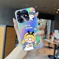 Casing Ponsel สำหรับ Infinix Tecno Spark 10 Pro Tecno Spark 8C Spark Go 2022สาวเคสที่น่ารักเคสมีสีสันเคสปลอกบัตรเลเซอร์ในตัว