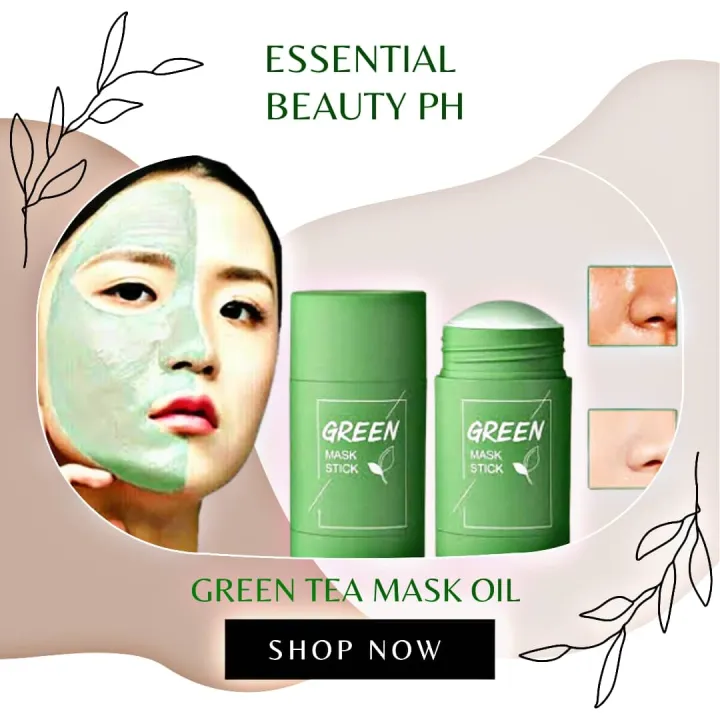 Authenttic Green Tea Mask Oil Control Anti-Acne stick Remove Blackheads ...