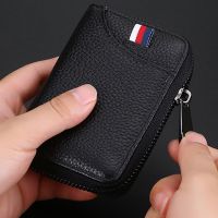 Men Women Card Holder Genuine Leather   Casual  Cardholder for Bank Cards  Wallet Business Credit Card Case  Zipper Coin Purse Card Holders