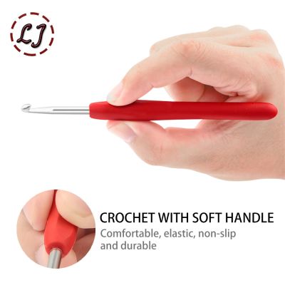 ▤✗ Crochet Hook 2-10.0mm Hand Knitted Crochet Aluminum Crochet Needles With Colorful Soft Rubber Grip Cushioned Tool Accessories