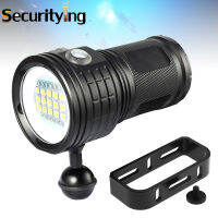 SecurityIng QX27 500วัตต์สิบห้า5050สีขาว XML2หก XPE สีแดง R5หก XPE สีฟ้า R5 LED ใต้น้ำ80เมตรดำน้ำไฟฉายที่มีวงเล็บทรงกลมสำหรับการถ่ายภาพวิดีโอเติมแสง