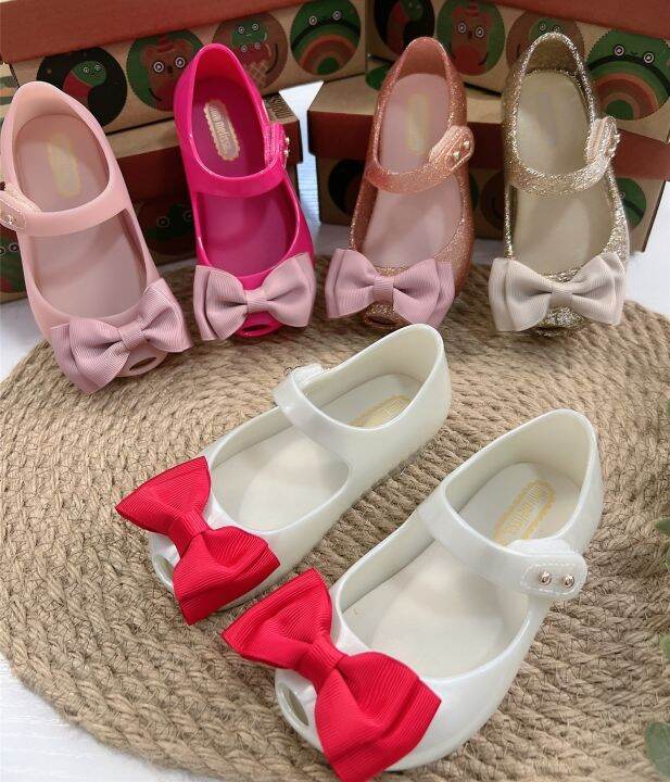 2023-mini-classic-silk-bow-soft-bottom-single-child-fish-mouth-shoes-sweet-girl