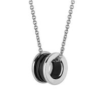 New style sterling silver S925 high luxury exquisite pink skirt spiral black ceramic necklace Valentines day gift for girlfrien