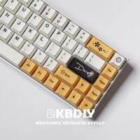 Gbdiy GMK Daisy 133คีย์ปุ่มกด PBT  เชอร์รี่โปรไฟล์อะนิเมะสีขาวสีเหลืองชุดตัวครอบปุ่มคีย์บอร์ดสำหรับคีย์บอร์ดแบบกลไก DIY ที่กำหนดเอง16คีย์