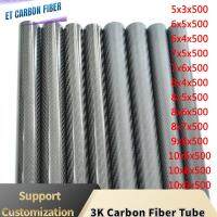 1PCS 3K Carbon Fiber Tube Roll Wrapped OD5mm 6mm 7mm 8mm 9mm10mm Length 500mm Glossy Matt  High Composite Hardness Material Wires Leads Adapters