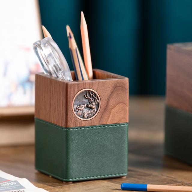 simple-wooden-desk-organizer-pen-holder-nordic-elk-relief-home-office-desk-accessories-dresser-desktop-cosmetic-storage-box