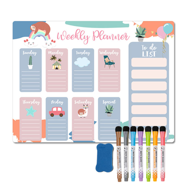 magnetic-weekly-monthly-planner-calendar-set-kitchen-schedule-dry-erase-whiteboard-for-wall-kids-message-drawing-fridge-stickers