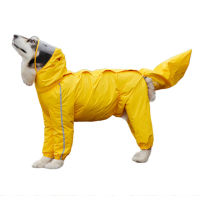 Dog Raincoat Reflective Pet Waterproof Clothes Four-legged All-inclusive Cover Tail Dog Raincoat for Medium and Large