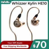 Whizzer Kylin HE10 10.2มม. Carbon Nanotube Dynamic Driver หูฟังชนิดใส่ในหู HiFi IEMs พร้อม5N Silver-Plated OFC สาย2-Pin 0.78มม.