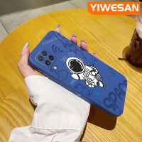 YIWESAN เคสปลอกสำหรับ Samsung A22 4G M22ลายการ์ตูนนักบินอวกาศ Salute เคสโทรศัพท์ดีไซน์ใหม่บางสวยงามปกป้องขอบสี่เหลี่ยมเคสนิ่มเคสปลอกซิลิโคนเคสกันกระแทก