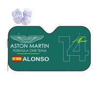 F1 Aston Fernando Alonso นักแข่งใหม่ที่บังแดดกระจกหน้ารถยนต์ขนาด76X140ซม. ที่คลุมกระจกหน้ารถรถยนต์แบบฟอยล์ตกแต่งรถม่านบังแดด LZY3721