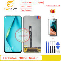 FWDGVY 6.4 "จอแสดงผลหน้าจอด้านหน้าเดิมสำหรับ Huawei P40 Lite JNY-L21A หน้าจอสัมผัสสำหรับ Huawei Nova 7i แอลซีดี