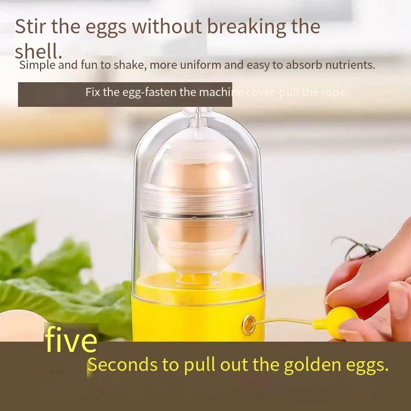 Egg Homogenizer Manual Puller, Egg Spinner for Boiled Golden Eggs, Egg  Scrambler in Shell Silicone Shaker Whisk Hand Golden Maker Pull Machine  With