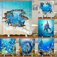 【Bathroom sale】ม่านอาบน้ำ Oceanseanimalfabric ห้องน้ำปลาน่ารักหน้าจอ240X180ขนาดใหญ่