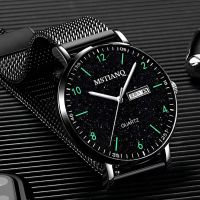 【Hot seller】 starry sky luminous mens watch student new ultra-thin waterproof calendar automatic high-end