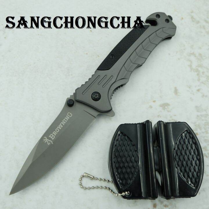 sangchongcha-nb019-ac001-มีดพับ-มีดพกพา-มีดเดินป่า-มีดพก-มีดพับเดินป่า-มีดแคมป์ปิ้ง-อุปกรณ์เดินป่า-23ซม-440c-ที่ลับมีดแบบพกพา