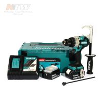 MAKITA สว่านกระแทกไร้สาย 18 โวลต์ ขนาด 13 มม. (1/2 นิ้ว) รุ่น DHP486RFJ แรงบิดหมุน 125 นิวตันเมตร รวมแบตเตอรี่-แท่นชาร์จ ( M011-DHP486RFJ )