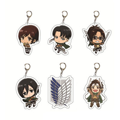Anime Attack on Titan Keychain Acrylic Wings of Liberty Freedom Scouting Legion Eren Keyring Key Holder Chain Ring  Wholesale Key Chains