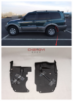 JHTJHNDTGFJHND ด้านหลัง Leaf Liner ยาง Fender รถ Mudflap สำหรับ Mitsubishi Pajero Montero V73W V75W V77W V78W MN146235 MN146236