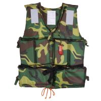 Universal Camouflage Adult Boating Swimming Life Jacket Vest Camouflage Boating Water Buoyancy Aid Polyester Floating Foam Vest  Life Jackets