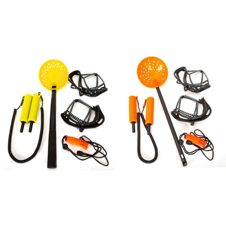 outdoor-ice-safety-kit-ice-fishing-scoop-scoop-with-whistle-and-shoe-covers-fishing-equipment