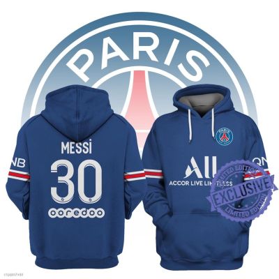 Popular Lionel Messi Hoodie Men Paris Saint-Germain Soccer PSG 3D Print Fashion Long