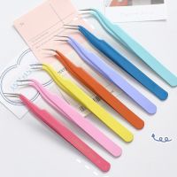 1PC Stainless Steel Tweezers Candy Color Series Macaron Color Hand Account Sticker Tool Small Accessories