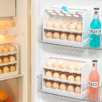 30 Grids Egg Holder 3-Layer Egg Storage Box Fresh Keeping Food Storage Containers Kitchen Fridge Flip Egg Storage Container