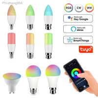 RGB Tuya Smart Wifi GU10 E27 E14 LED Lights Bulb Life APP Control Led Lamp Works With Yandex Alice Google Home Alexa