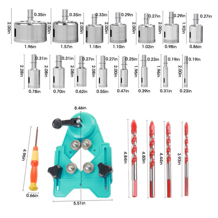 ชุด-mata-bor-diamond-21ชิ้นพร้อมรูยึดคู่มือเลื่อยจิ๊กปรับตำแหน่งกึ่งกลางได้ที่ยึดสุญญากาศกระเบื้องแก้วเซรามิก