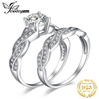 JewelryPalace 1.5ct Infinity Wedding Band Engagement Ring Set Cubic Zirconia Sumulated Diamond Love Knot Promise Ring for Women