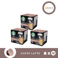 [ส่งเร็วพิเศษ!] STARBUCKS  เนสกาแฟ โดลเช่ กุสโต้ แคปซูลกาแฟ STARBUCKS CAFFÈ LATTE สตาร์บัคส์ คาเฟ่ลาเต้ แคปซูลสตาร์บัค 12 แคปซูล/กล่อง (3กล่อง)