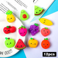 12 PCS Cute Soft Squeeze Squishies Toys Set Cartoon Fruit Relieves Stress Slow Rebound Toy for Kids  Home Decoration